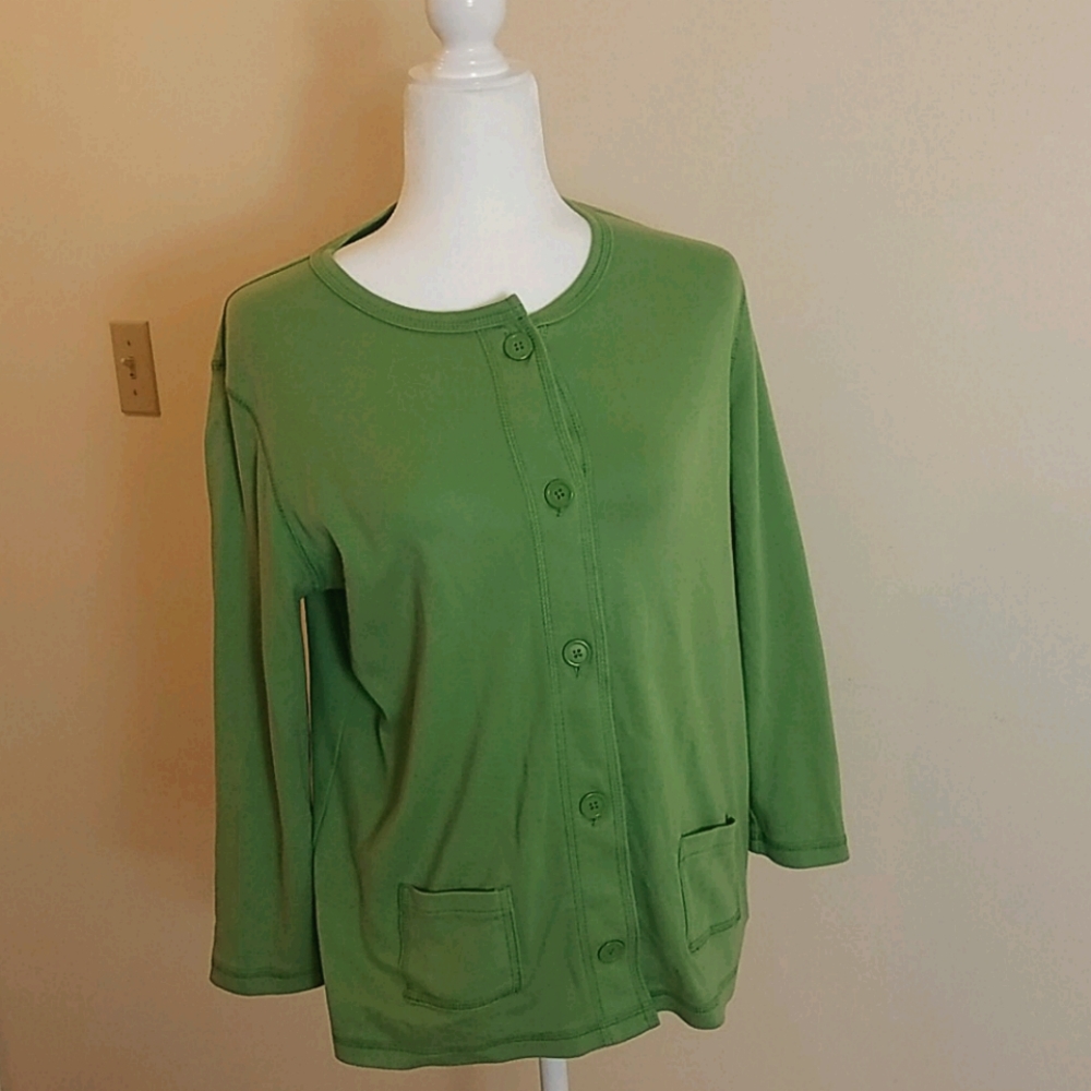 Hasting and Smith green t-shirt cardigan size larg